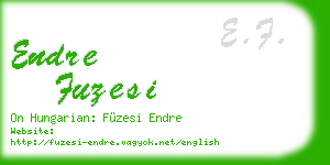 endre fuzesi business card