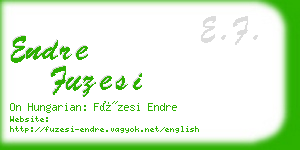 endre fuzesi business card